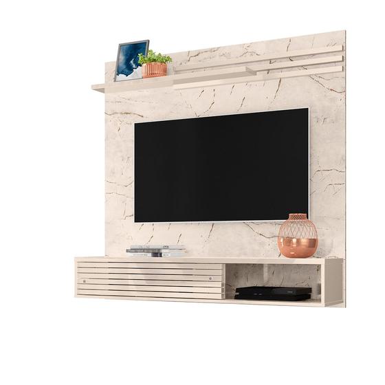 Imagem de Painel Suspenso Com Bancada Para Tv Até 55'' 2 Portas Frizz Sublime Calacata Off White - Madetec