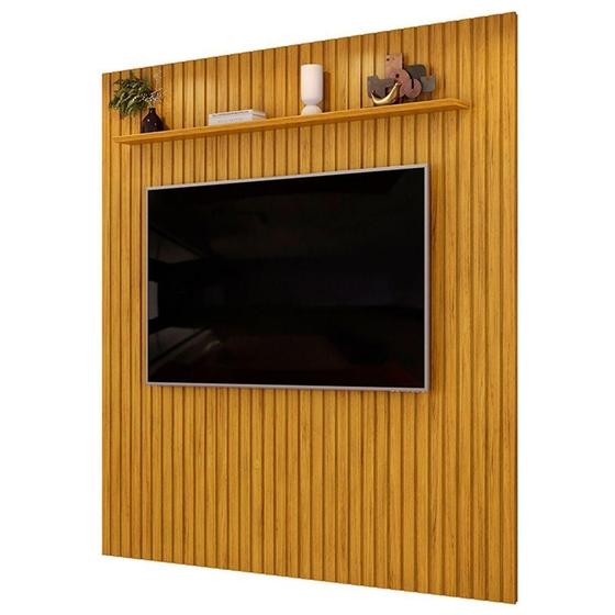Imagem de Painel Tv 75 223cm Suspenso Ripado Noah D04 Cedro - Mpozenato