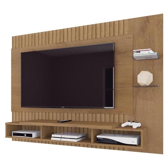 Imagem de Painel TV até 55" com Prateleiras Vidro Multimóveis CR45209