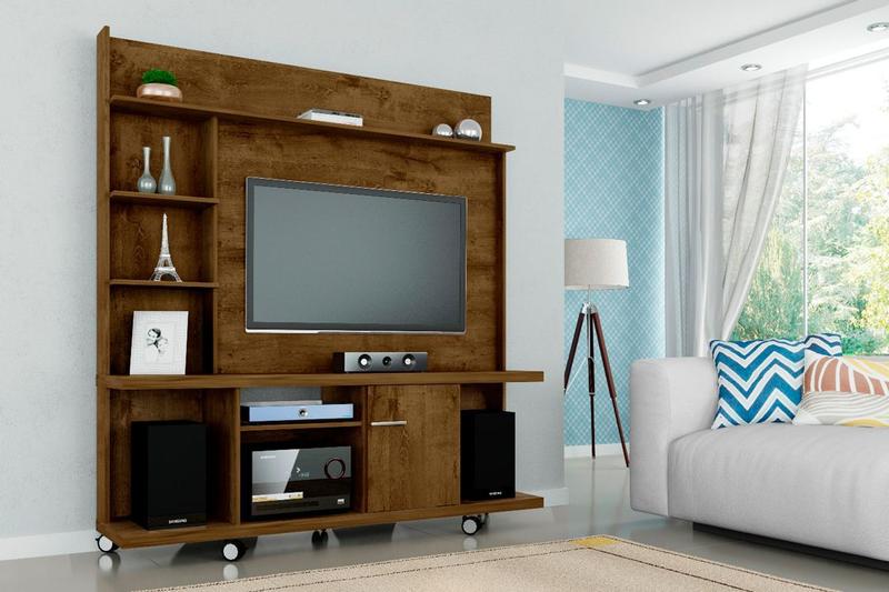 Painel TV Taurus com Rack Bancada Cor Avela Menor preço em Painel TV Taurus com Rack Bancada Cor Avela