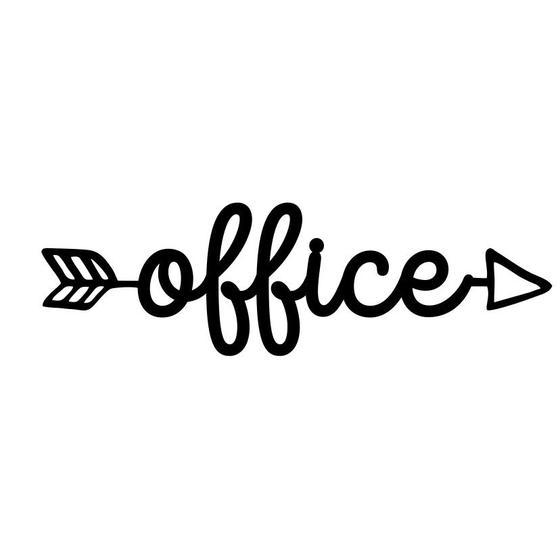 Imagem de Palavra Decorativa de Parede Office com flecha em MDF 3mm Preto Lettering