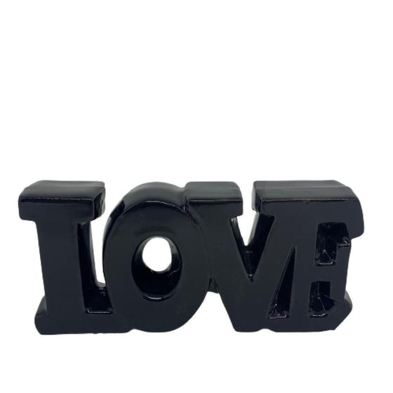 Imagem de Palavra decorativa LOVE grande preto em cerâmica