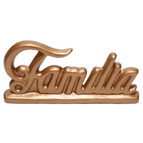 Imagem de Palavra Família Em Cerâmica Decoração - Dourada Gold
