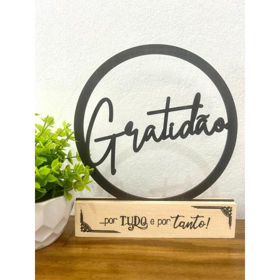 Imagem de Palavra Gratidão, Decoração Afetiva, Totem Gratidão, Decoração Casa