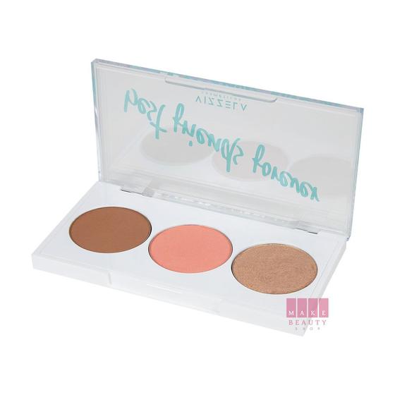 Imagem de Paleta Blush Contorno E Iluminador Vizzela Bff 3 Em 1