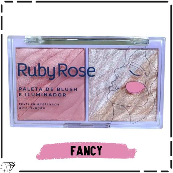 Imagem de Paleta Blush E Iluminador Ruby Rose Brilho Intenso