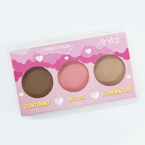 Imagem de Paleta Combo Mara Contorno Blush Iluminador - Anita