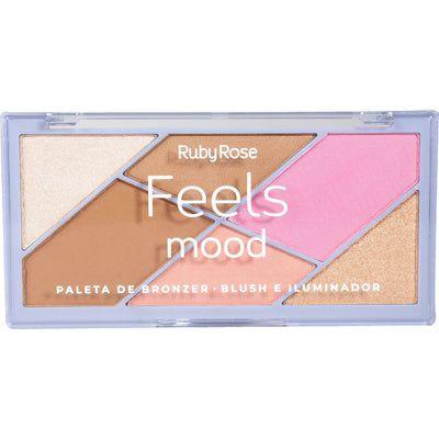 Imagem de Paleta de blush bronze e iluminador feels mood ruby rose