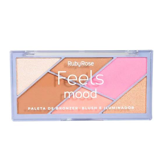 Imagem de Paleta de Bronzer Blush e Iluminador Ruby Rose Feels Mood HB-75281