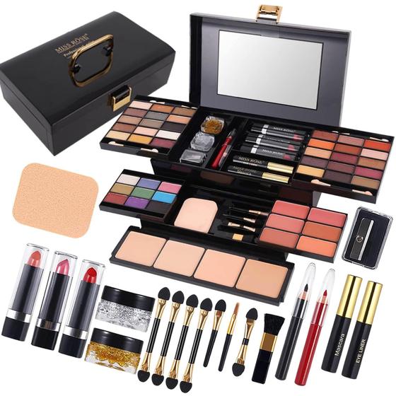 Imagem de Paleta de maquiagem Miss Rose M 58 Color com kit completo para mulheres