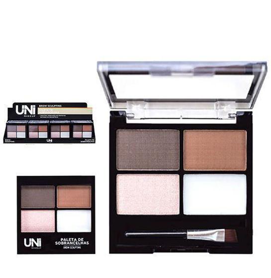Imagem de Paleta de sobrancelhas com 4 cores brow sculpting 6g - Uni Makeup