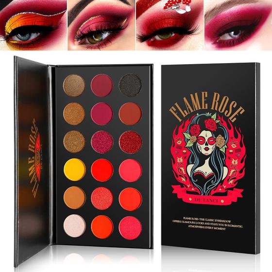 Imagem de Paleta de Sombras Afflano Flame Rose Red - 18 Cores Veganas