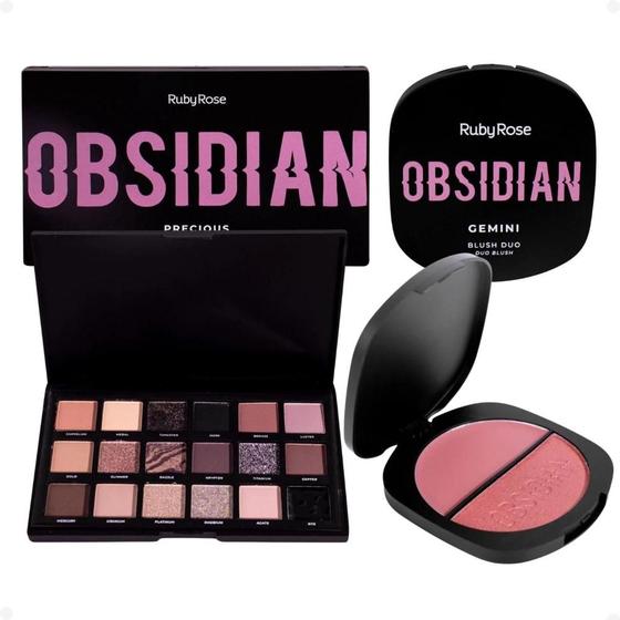 Imagem de Paleta de Sombras + Blush Duo Og02 Ruby Rose Obsidian