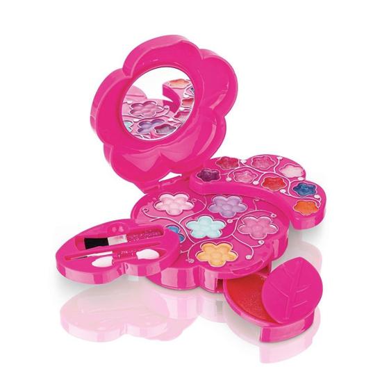 Imagem de Paleta de Sombras C/ Espelho E Gloss Flower Power Teen Make Up Maquiagem Infantil - Fenzza