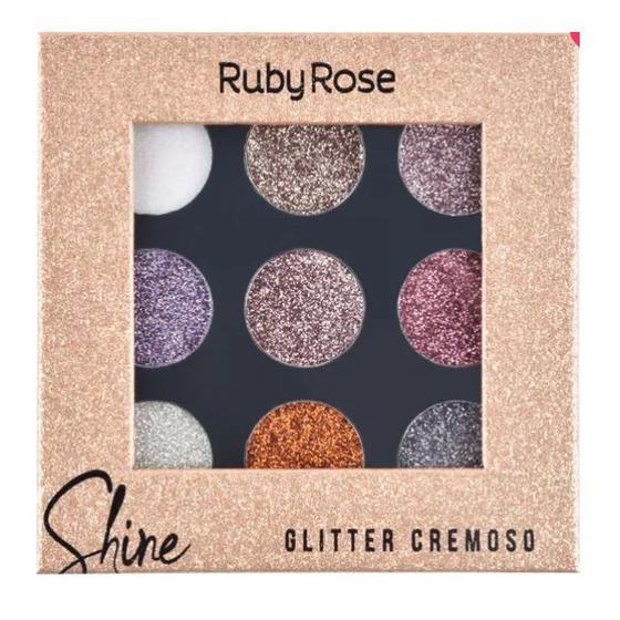 Imagem de Paleta De Sombras Ruby Rose Shine Light Glitter Cremoso