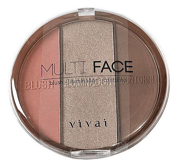 Imagem de Paleta Multi Face Blush Iluminador Contorno Facial Vivai