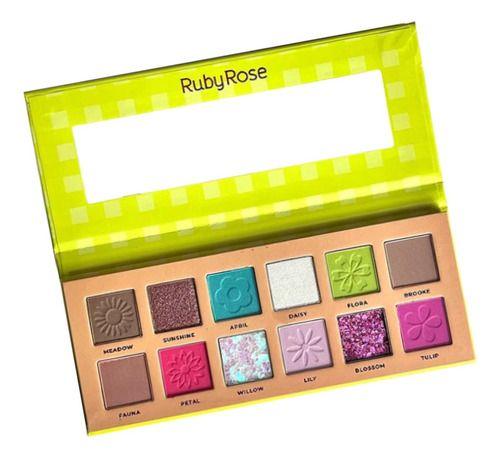 Imagem de Paleta Sombras Colorida Matte Glitter Cintilante Ruby Rose