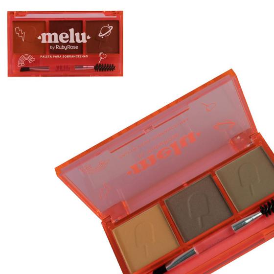 Imagem de Paleta Trio De Sombra Melu Para Sobrancelha Com Pincel Aplicador