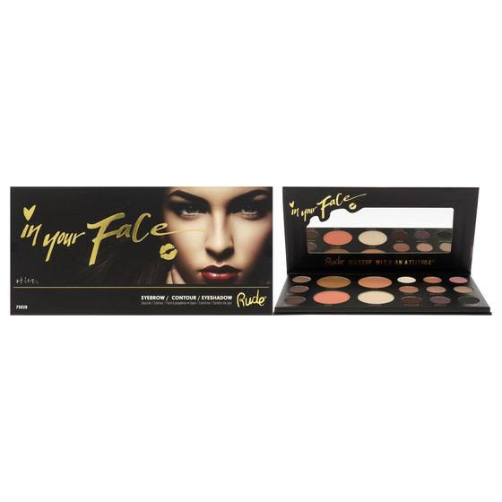 Imagem de Palette Rude Cosmetics In Your Face 3 em 1 veganos para mulheres