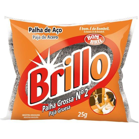 Imagem de Palha de Aço Grossa Nr. 2 Brillo Pacote com 25g - BOMBRIL