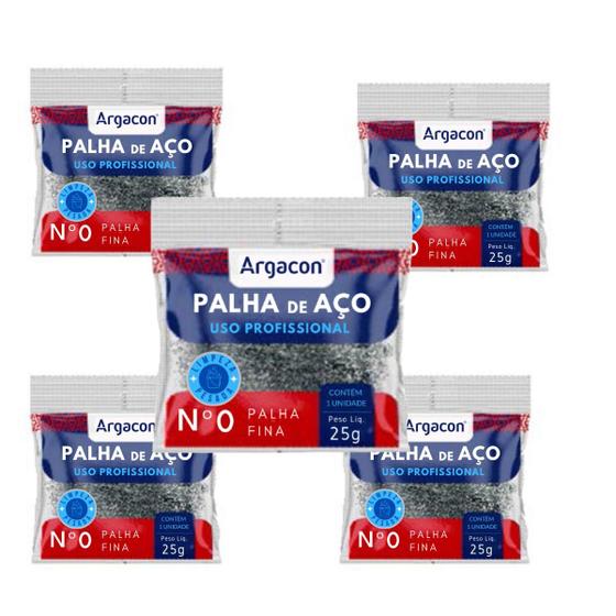 Imagem de Palha De Aço Número 0 Argacon Profissional Kit 5 Unidades