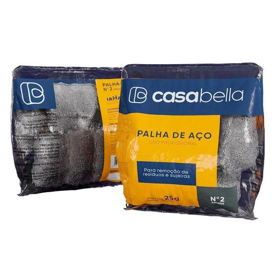 Imagem de Palha de Aço Pratik Grossa Número 2 Uso Profissional 25g Embalagem com 20 Unidades