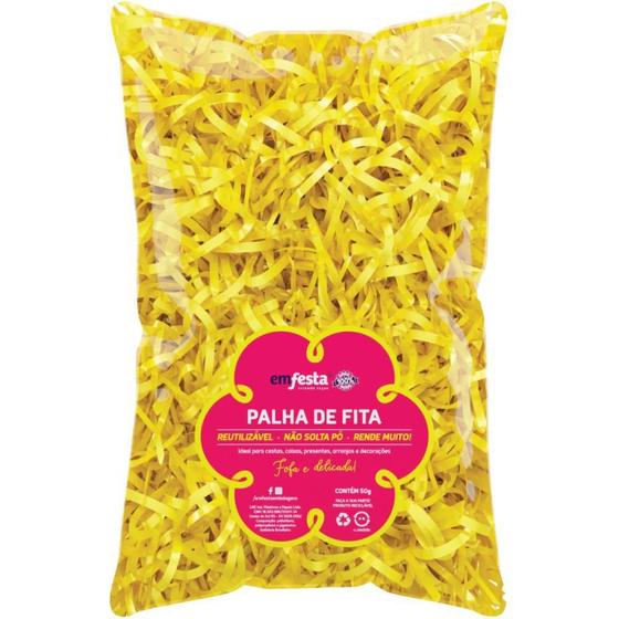 Imagem de Palha para Decoracao BOPP Amarelo 50G