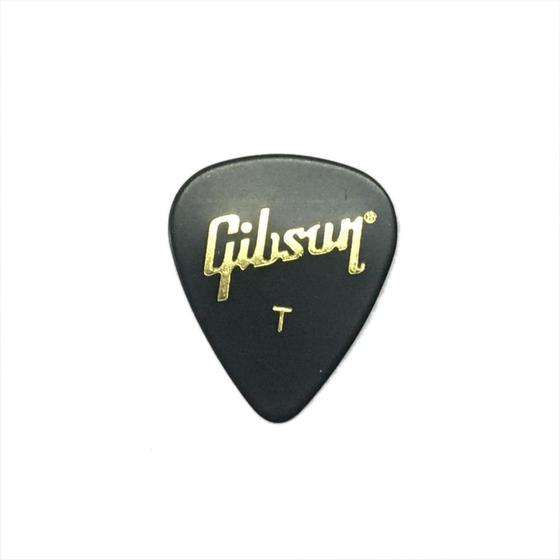 Imagem de Palheta Celuloide Gibson Fina Aprgg 74T Preta 12 Unidades