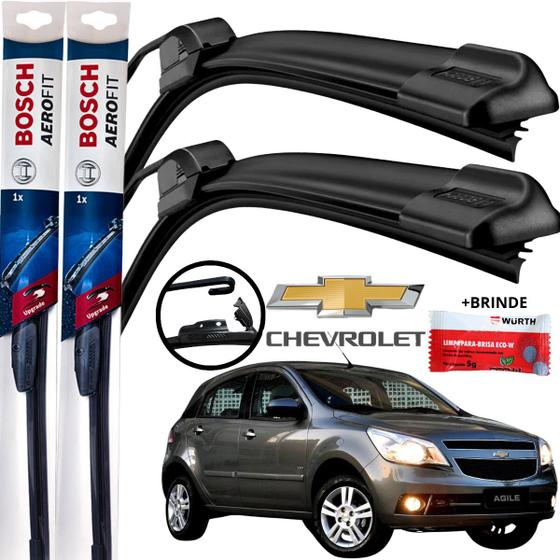 Imagem de  Palheta Dianteira Par Limpador de Parabrisa Para Brisa Original Bosch CHEVROLET AGILE 2012 13 14 15 16 17 18 19 20 21 22 23 2024