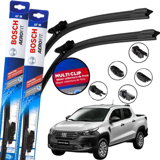 Imagem de Palheta Dianteira Par Limpador de Parabrisa Para Brisa Original Bosch Multiclip FIAT STRADA 2020 2021 2022