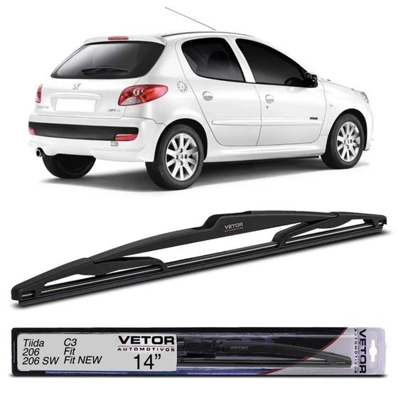 Palheta Limpador de Parabrisa Traseiro Vetor PVT14H C3 Fit New Fit Nissan Tiida 14 Polegadas Menor preço em Palheta Limpador de Parabrisa Traseiro Vetor PVT14H C3 Fit New Fit Nissan Tiida 14 Polegadas