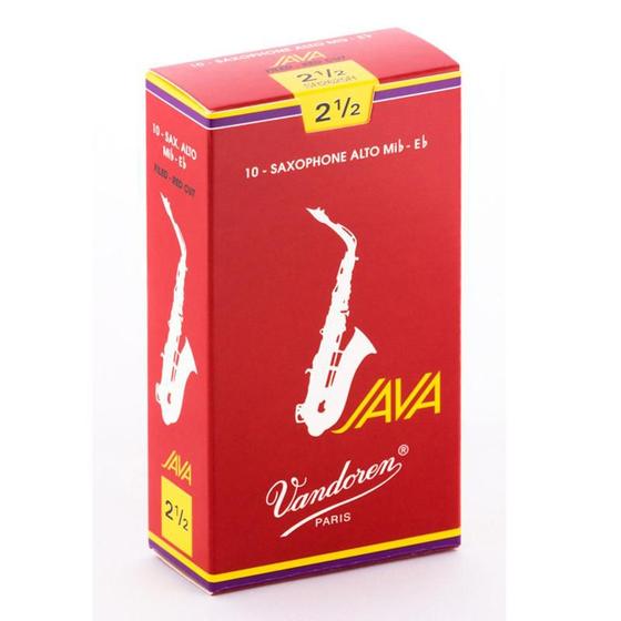 Imagem de Palheta Vandoren Sax Alto Nº 2,5 Java RED CUT Cx 10