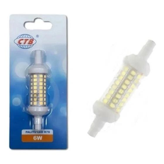 Imagem de PALITO DE LED 127V 6W 6500K R7S - 78mm - CTB