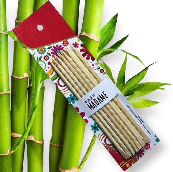 Imagem de Palito de Unha Bambu PontaxChanfrada 12,5cm Com 12un