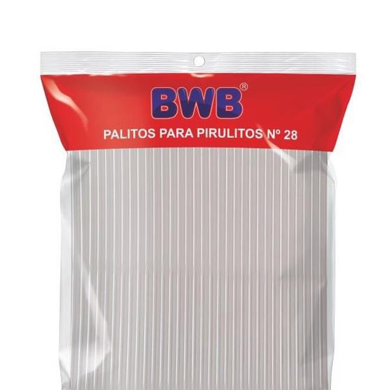 Imagem de Palito para Pirulito Grande 28cm Transparente nº28 BWB Canudo Pet 283 - 50 unidades