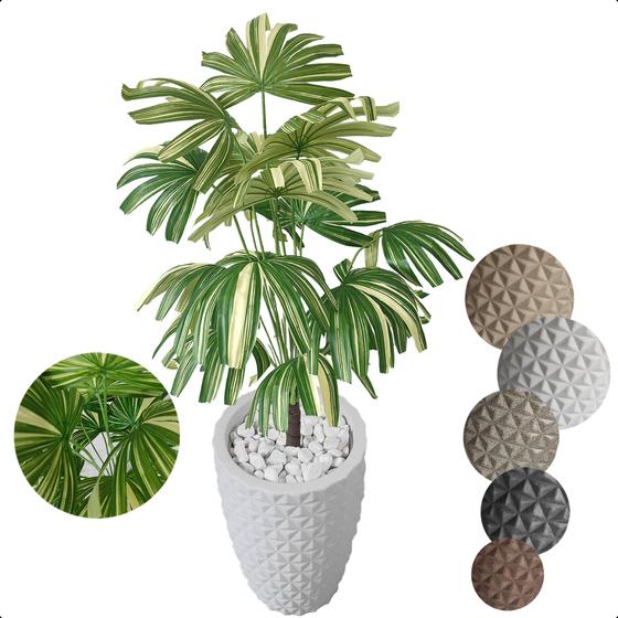 Imagem de Palmeira Rafia Variegata Artificial Vaso Grande Decoração