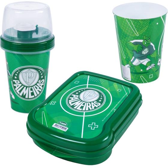 Imagem de Palmeiras Kit Porta Lanche Escola Passeio 3 Itens Plasutil