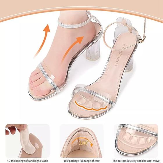 Imagem de Palmilha Adesivas Gel de Silicone Antideslizante Para Sapatos de Salto Alto Sandálias