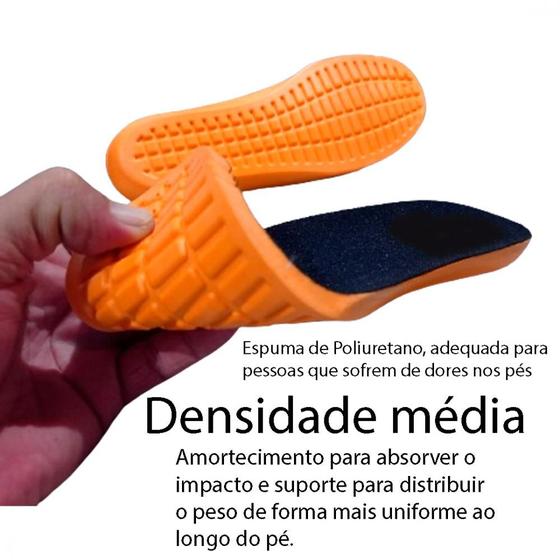 Imagem de Palmilha de Gel Conforto Anatomico com Memoria e Forro Antibacteriano Laranja