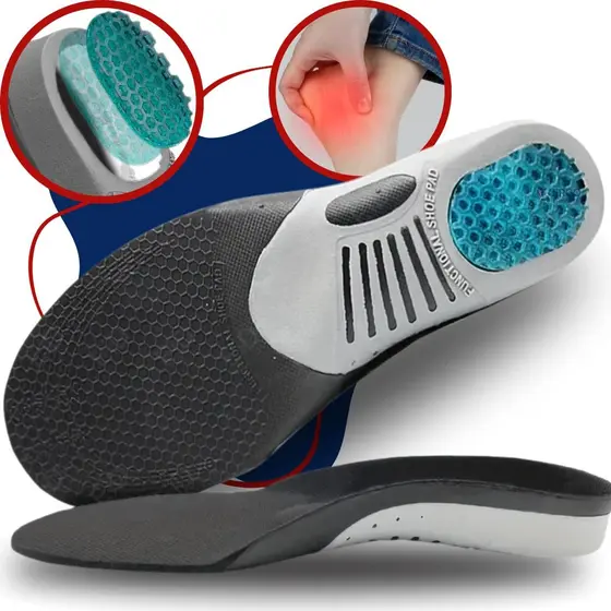 Palmilha Para Fascite Plantar Esporão Calcâneo Anatômica Em Gel Original - Ergo Premium