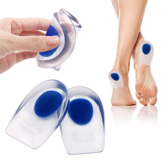 Imagem de Palmilhas Ortopédicas Silicone Gel Protetoras de Calcanhar Calçado Sapato Alívio de Dor Sking (Azul)
