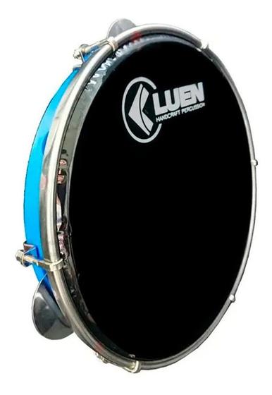 Imagem de Pandeiro 10 Azul Pele Preta Abs Luen Profissional + Chave