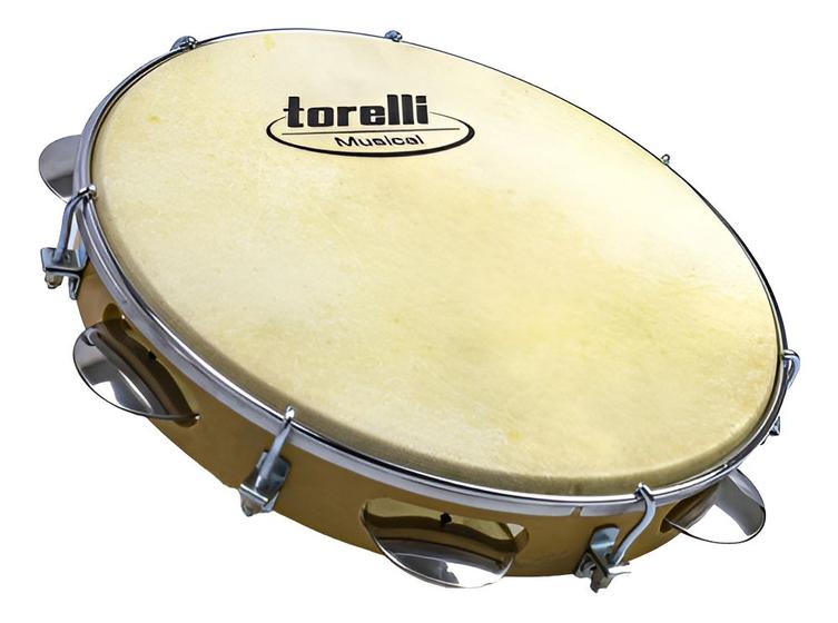 Imagem de Pandeiro 10'' Injetado em Abs com Pele Animal Torelli Tp300