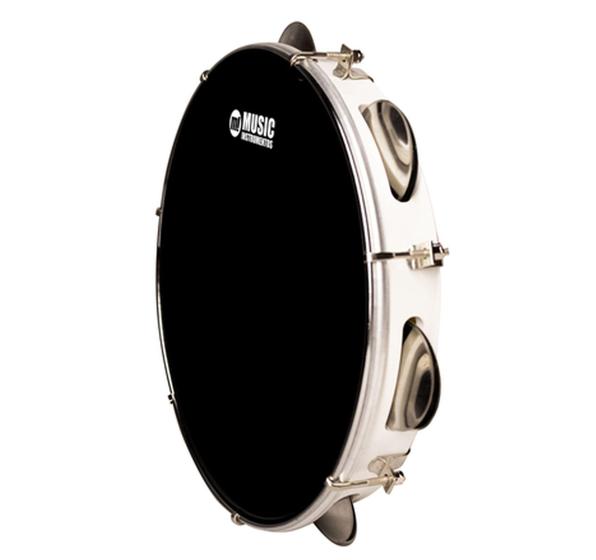 Imagem de Pandeiro Abs Branco 10" Pele Poly Preta Phx