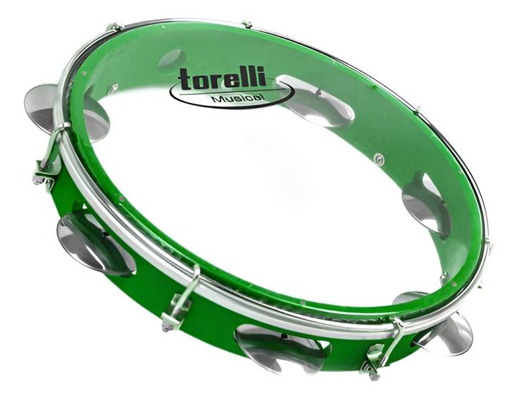 Imagem de Pandeiro Injetado 10" com Pele Transparente Verde Tp348