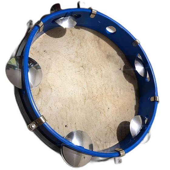 Imagem de Pandeiro Luen 10 Abs Azul Com Pele Cabra