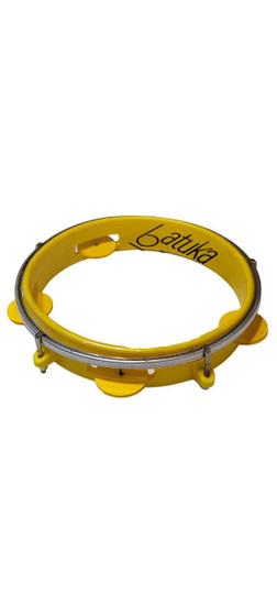 Imagem de Pandeiro Luen 8 Junior Amarelo Pele Cristal Platinelas Abs De Inox