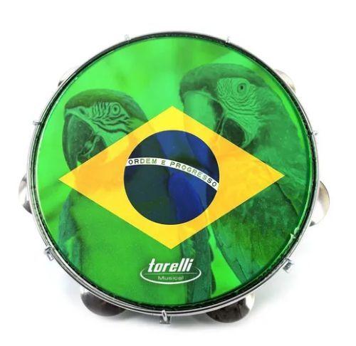 Imagem de Pandeiro Pele Brasil Arara - Verde- Torelli - TP351