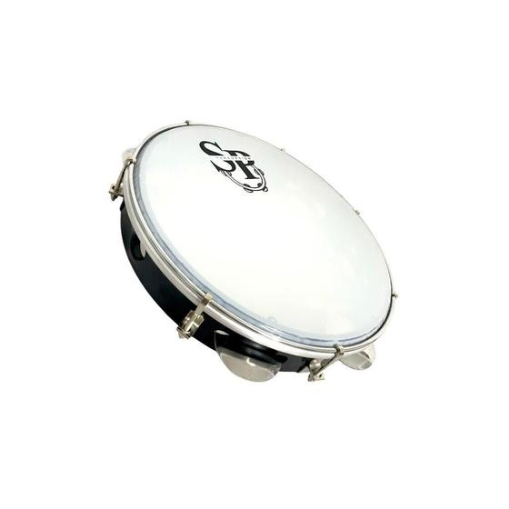 Imagem de Pandeiro Profissional 10 Sp Percussion Pele Leitosa - Preto