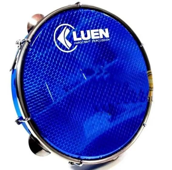 Imagem de Pandeiro Profissional Luen 12 Pol Pele Holográfica Azul